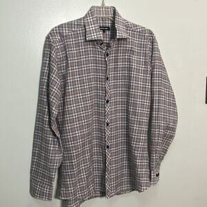 JARED LANG PLAID SHIRT SHIRT SIZE M‎